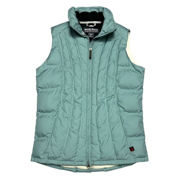 WOOLRICH Puffer Mint Green Insulated Winter Ski Parka Vest Womens Small - Picture 2 of 6
